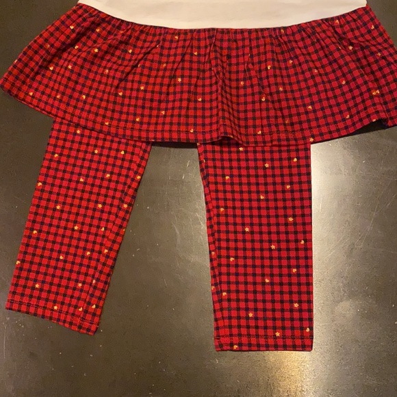 Girls 2 Piece Bow Set - Red Black and White with Gold Stars and Hearts - Picture 3 of 7